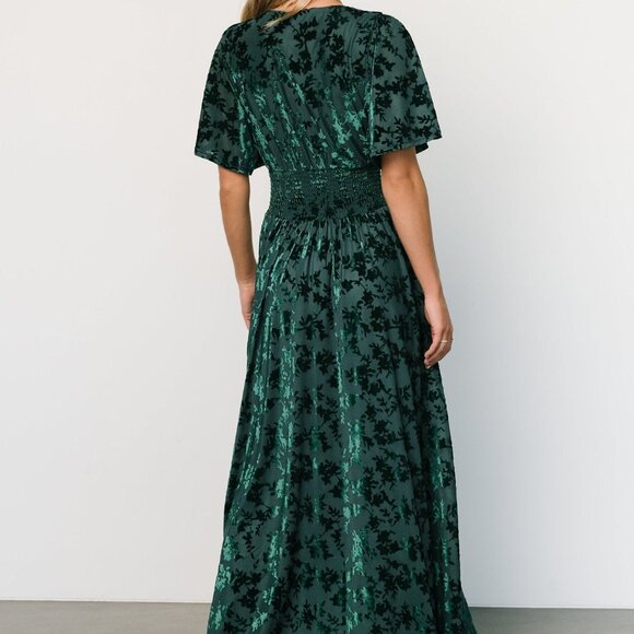 Baltic Born Veronica Velvet Maxi Dress | Green Size XL - Picture 4 of 5